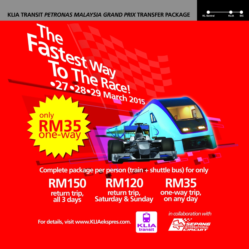 KLIA Transit Petronas Grand Prix Malaysia 2015 Information Video!